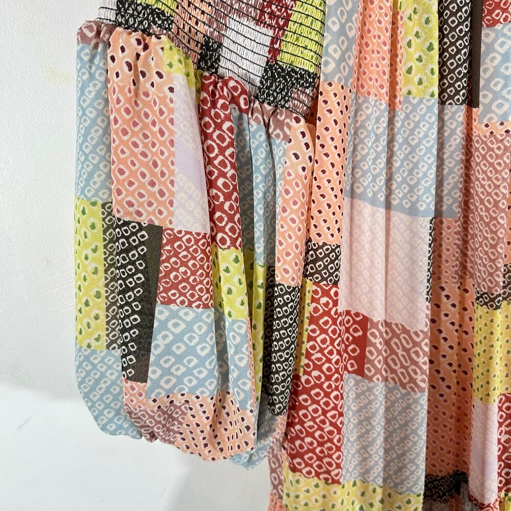 Cinq A Sept Patchwork Rika Swing Dress Womans 6 whimsy babydoll - Picture 7 of 16